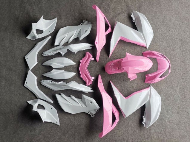 2015-2016 Kawasaki Z250/Z300 Motorcycle Fairings - White Pink