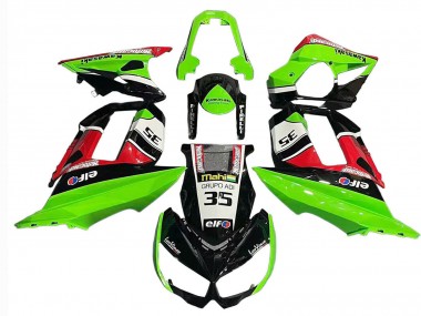 2010-2016 Kawasaki Z1000SX Motorcycle Fairings - Green Red Glossy Black Elf 35