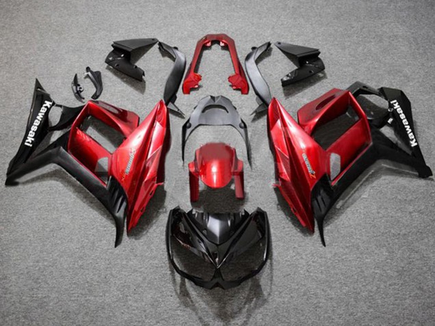 2010-2016 Kawasaki Z1000SX Motorcycle Fairings - Red Glossy Black