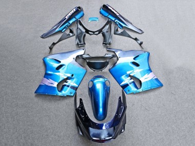 1993-2003 Kawasaki ZZR1100 Motorcycle Fairings - Glossy Blue Grey