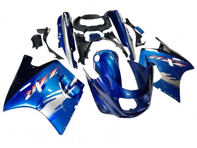 1993-2003 Kawasaki ZZR1100 Motorcycle Fairings - Blue Silver Black
