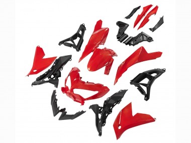 2022-2025 Kawasaki Versys 650 Motorcycle Fairings - Red Black