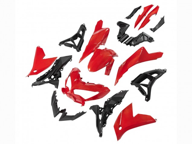 2022-2025 Kawasaki Versys 650 Motorcycle Fairings - Red Black