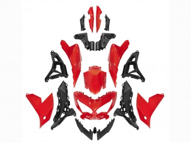 2022-2025 Kawasaki Versys 650 Motorcycle Fairings - Red Black