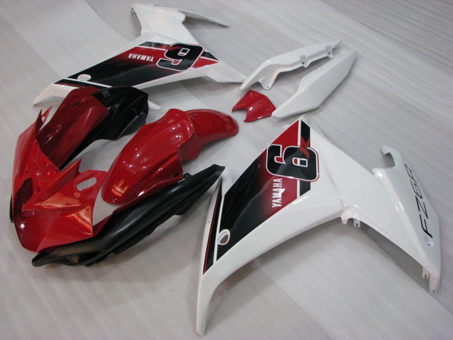 2009-2015 Yamaha FZ6R Motorcycle Fairings - Red White Black 6
