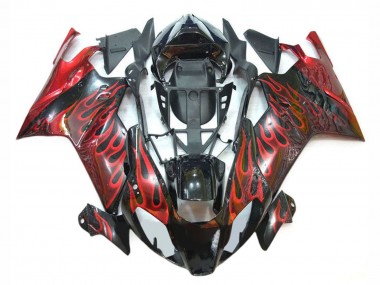 2003-2006 Aprilia RSV1000 Motorcycle Fairings - Glossy Black Red Flame
