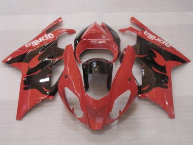 2003-2006 Aprilia RSV1000 Motorcycle Fairings - Red Glossy Black