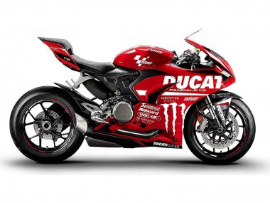 2020-2024 Ducati Panigale V2 Motorcycle Fairings - Red Glossy Black Monster Corse