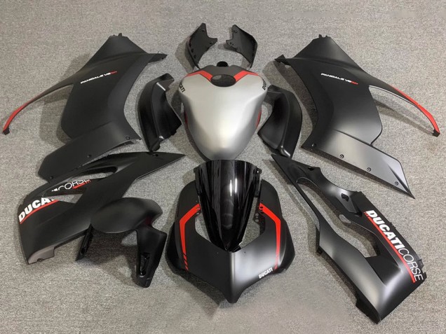 2020-2024 Ducati Panigale V2 Motorcycle Fairings - Silver Red Matte Black Corse