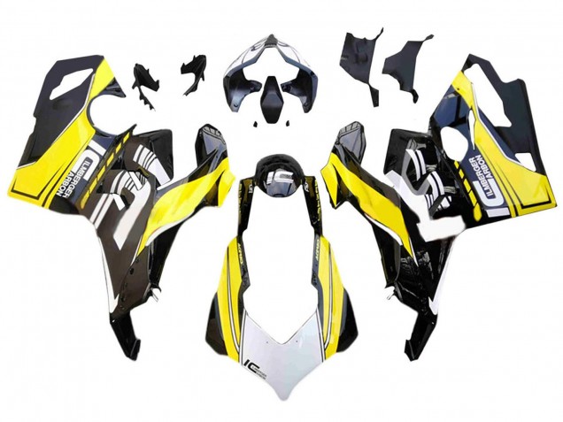 2018-2019 Ducati Panigale V4 V4S Motorcycle Fairings - White Yellow Glossy Black