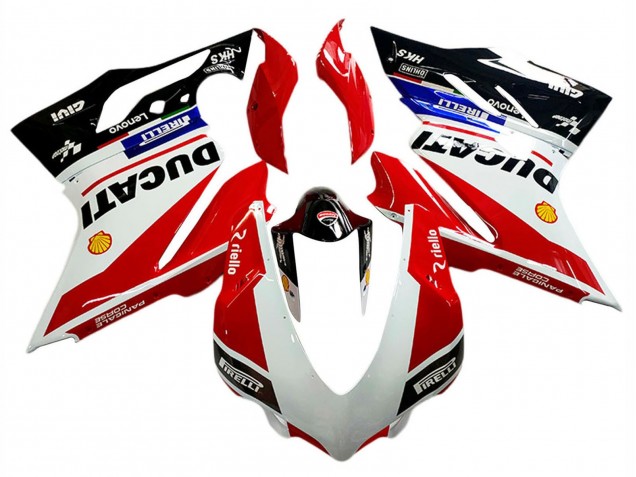 2018-2019 Ducati Panigale V4 V4S Motorcycle Fairings - White Red Glossy Black Lenovo