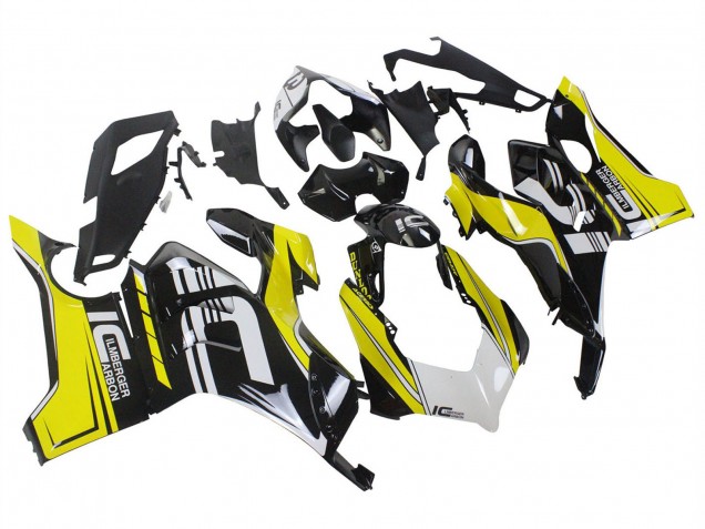 2020-2021 Ducati Panigale V4 V4S Motorcycle Fairings - Yellow White Glossy Black