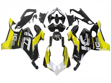 2020-2021 Ducati Panigale V4 V4S Motorcycle Fairings - Yellow White Glossy Black