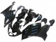 2005-2010 BMW K1200S Motorcycle Fairings - Glossy Black Matte Black Blue Lines