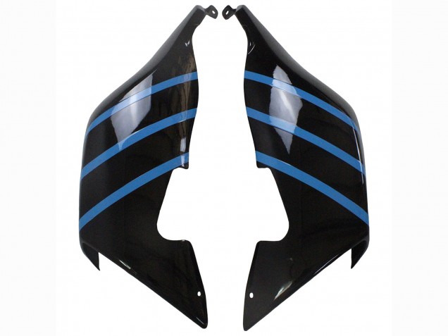 2005-2010 BMW K1200S Motorcycle Fairings - Glossy Black Matte Black Blue Lines