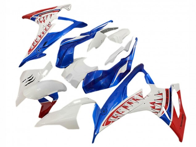 2019-2022 BMW S1000RR Motorcycle Fairings - White Blue Red Shark