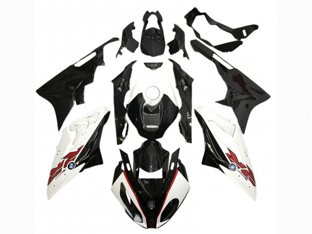 2017-2018 BMW S1000RR Motorcycle Fairings - White Glossy Black