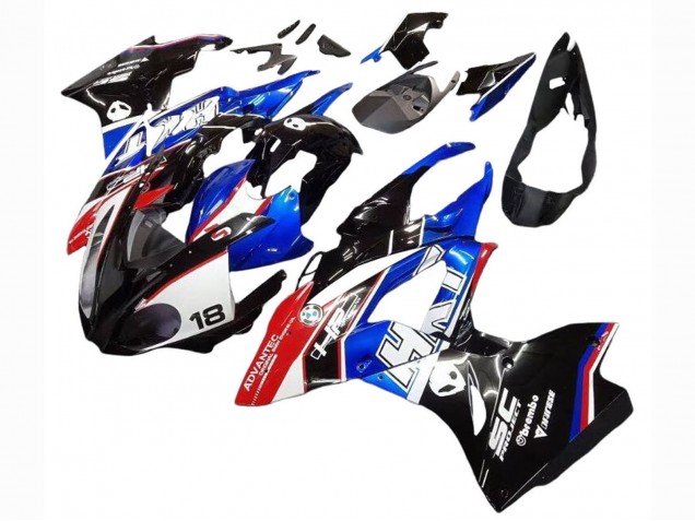 2017-2018 BMW S1000RR Motorcycle Fairings Kits - White Blue Red Glossy Black
