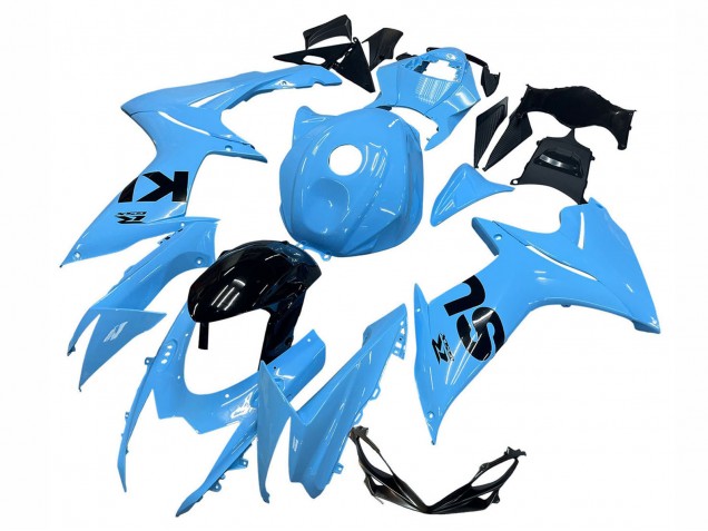 2011-2024 Suzuki GSXR 600 / GSXR 750 Motorcycle Fairings - Light Blue Black