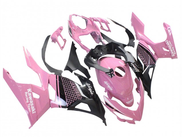 2018-2024 Kawasaki Ninja 400 Motorcycle Fairings - Pink Matte Black Honeycomb