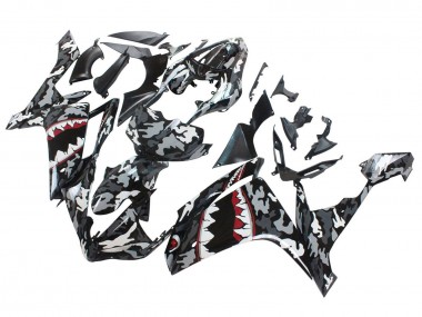2007-2008 Yamaha YZF 1000 R1 Motorcycle Fairings - Grey White Camouflage Shark