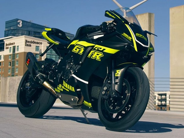 2020-2025 Yamaha YZF 1000 R1 Motorcycle Fairings - Glossy Black Fluorescent Yellow