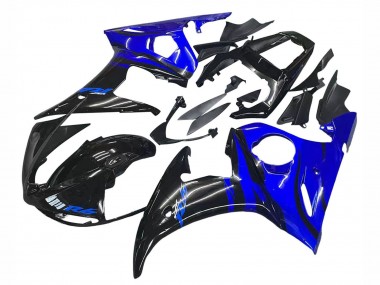 2003-2004 Yamaha YZF R6 Motorcycle Fairing - Blue Glossy Black