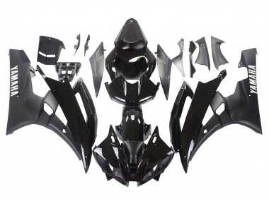 2006-2007 Yamaha YZF 600 R6 Motorcycle Fairings - Glossy Black Matte Black