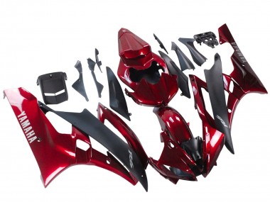 2006-2007 Yamaha YZF 600 R6 Motorcycle Fairing - Red Matte Black