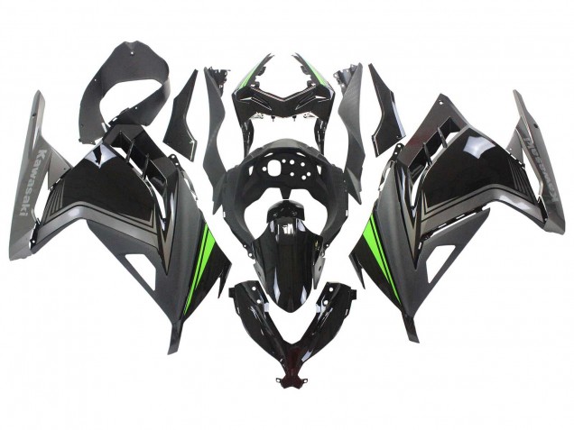 2013-2024 Kawasaki EX300 Motorcycle Fairings - Glossy Black Matte Black Green