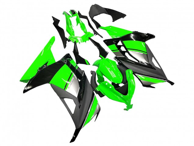 2013-2024 Kawasaki EX300 Motorcycle Fairings - Green Silver Black