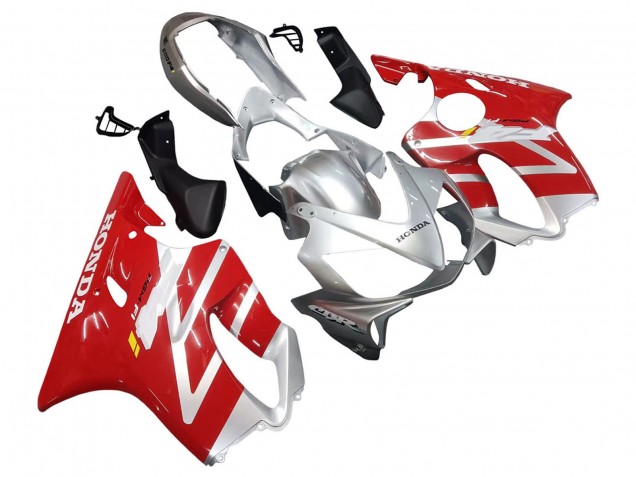 2004-2007 Honda CBR600 F4i Motorcycle Fairings - Silver Red