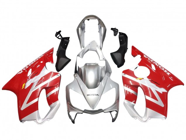 2004-2007 Honda CBR600 F4i Motorcycle Fairings - Silver Red