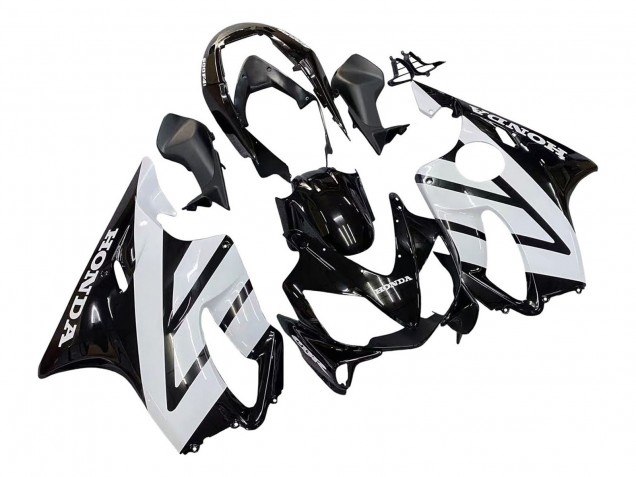 2004-2007 Honda CBR600 F4i Motorcycle Fairings - White Glossy Black