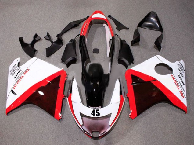 1996-2007 Honda CBR1100XX Blackbird Motorcycle Fairings - White Red Glossy Black