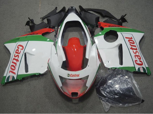 1996-2007 Honda CBR1100XX Blackbird Motorcycle Fairings - White Red Green Castrol