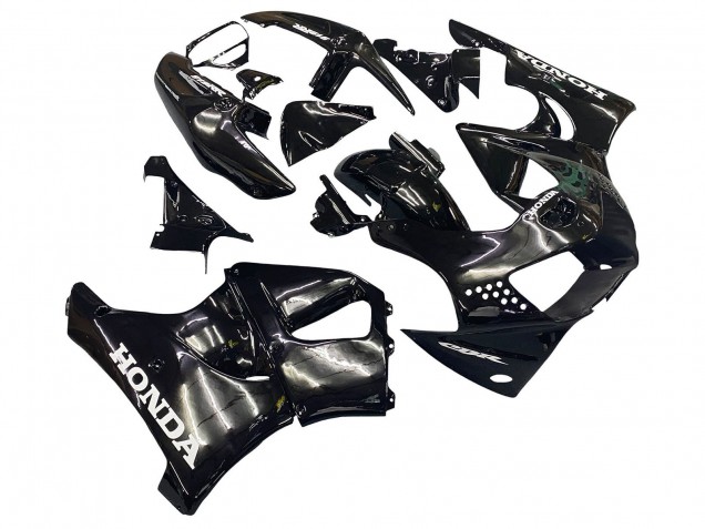1998-1999 Honda CBR900RR 919 Motorcycle Fairings - Glossy Black White Decals