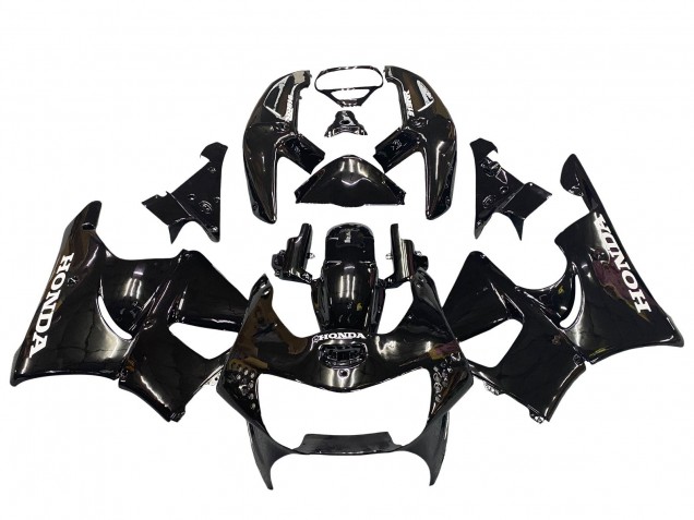 1998-1999 Honda CBR900RR 919 Motorcycle Fairings - Glossy Black White Decals