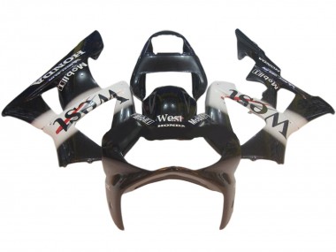 2000-2001 Honda CBR900RR 929 Motorcycle Fairings - Glossy Black White West