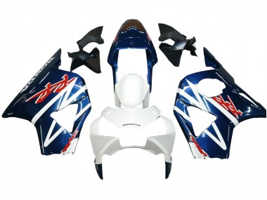 2002-2003 Honda CBR900RR 954 Motorcycle Fairings - White Dark Blue