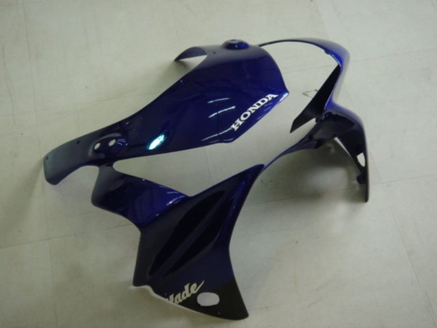 2002-2003 Honda CBR900RR 954 Motorcycle Fairing Kits - Blue Glossy Black