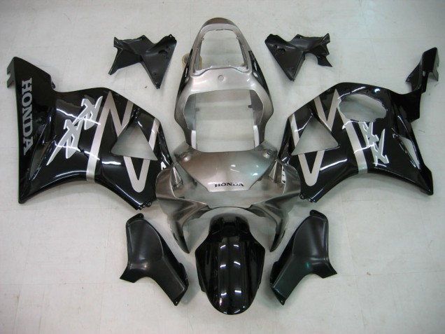 2002-2003 Honda CBR900RR 954 Motorcycle Fairings - Silver Glossy Black