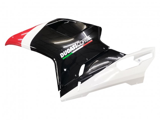 2007-2014 Ducati 848/1098/1198 Motorcycle Fairings - White Red Glossy Black