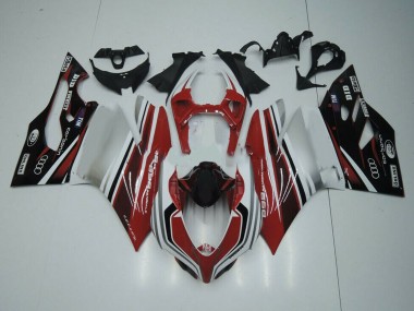 2011-2014 Ducati Panigale 899 Motorcycle Fairing - White Red Glossy Black