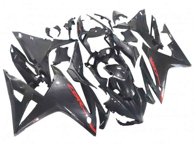 2016-2018 Honda CBR500R Motorcycle Fairings - Black Carbon Fiber Red