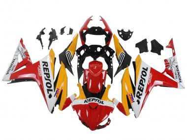 2016-2018 Honda CBR500R Motorcycle Fairings - Yellow White Red Repsol HRC