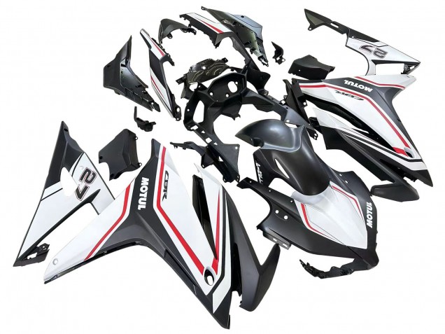 2016-2018 Honda CBR500R Motorcycle Fairings - White Red Matte Black