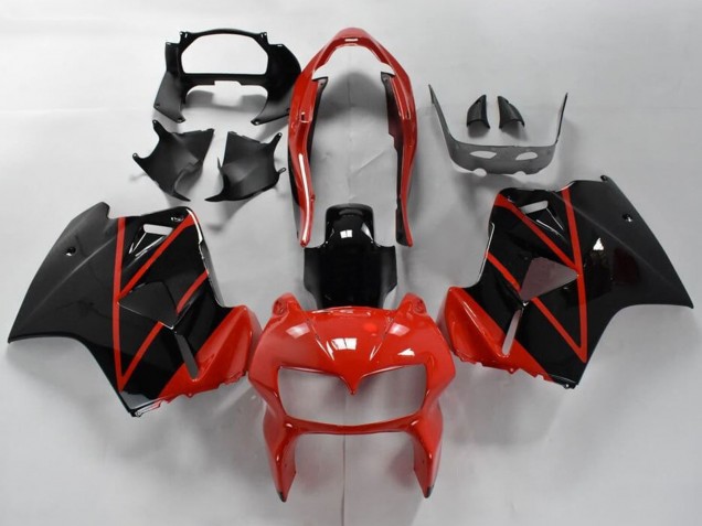 1998-2001 Honda VFR 800 Motorcycle Fairings - Red Glossy Black Stripe