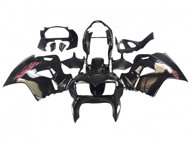 1998-2001 Honda VFR 800 Motorcycle Fairings - Glossy Black Red Decal