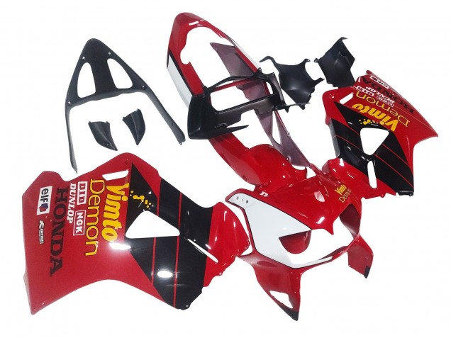 1998-2001 Honda VFR 800 Motorcycle Fairings - Red White Glossy Black Vimto